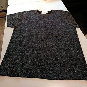 Susan Graver Metallic Short Sleeve Sweater
